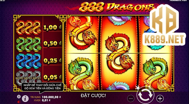 Game slot 888 Dragon tại nhà cái K8